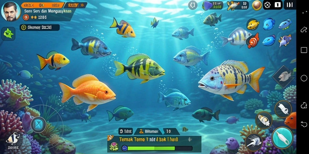 Screenshot gameplay 33ZK menunjukkan aksi seru menembak ikan.