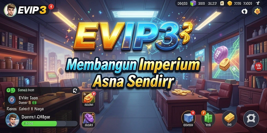 Tampilan gameplay EVIP3 yang seru dalam mengelola bisnis Tycoon.