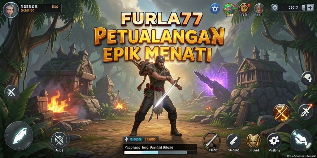 Screenshot menunjukkan aksi mendebarkan dalam gameplay FURLA77.