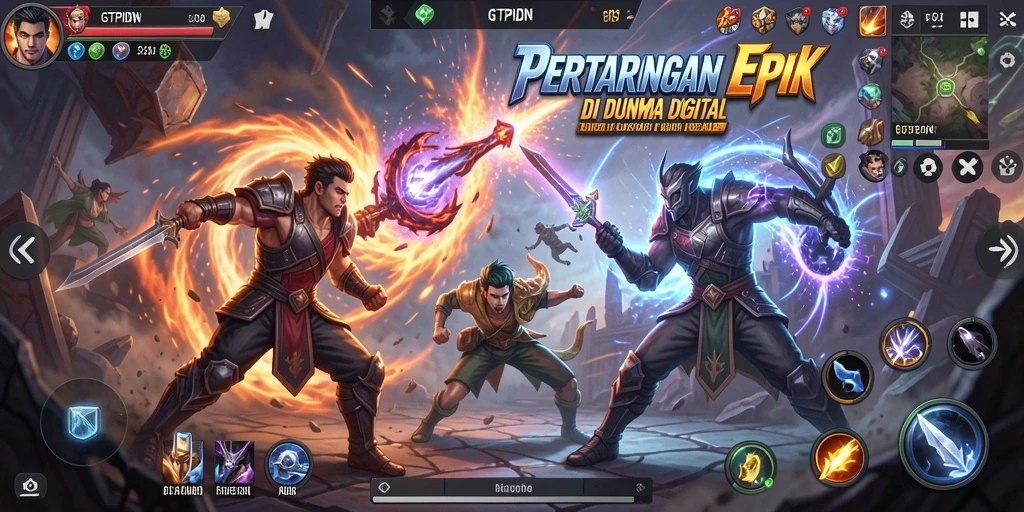 Tampilan seru gameplay GTPIDN dengan karakter bertarung.