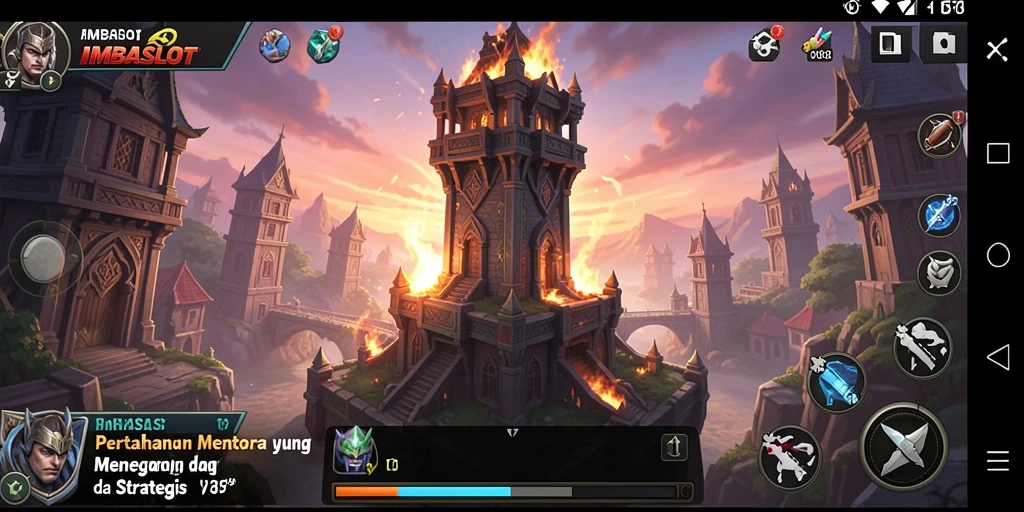 Tampilan gameplay menarik dari IMBASLOT dalam mode Tower Defense.