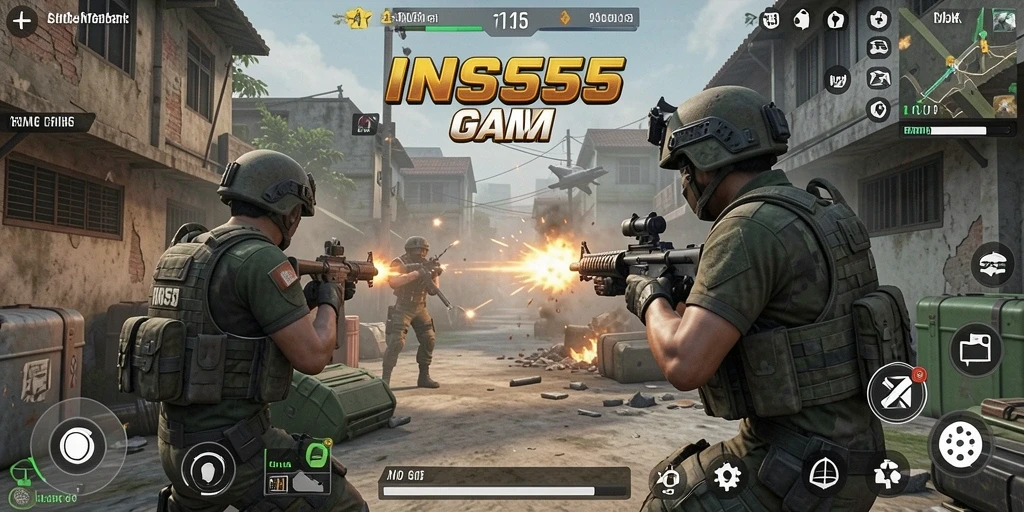 Screenshot INS55 yang menampilkan aksi seru dalam gameplay TPS