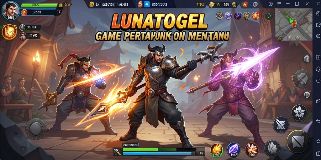 Screenshot LUNATOGEL menampilkan aksi pertempuran yang mendebarkan dan dinamis.