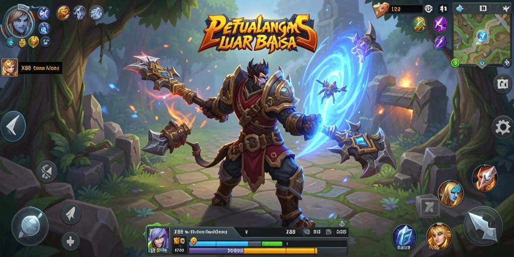 Screenshot gameplay X88 yang menampilkan aksi ARPG yang mendebarkan.