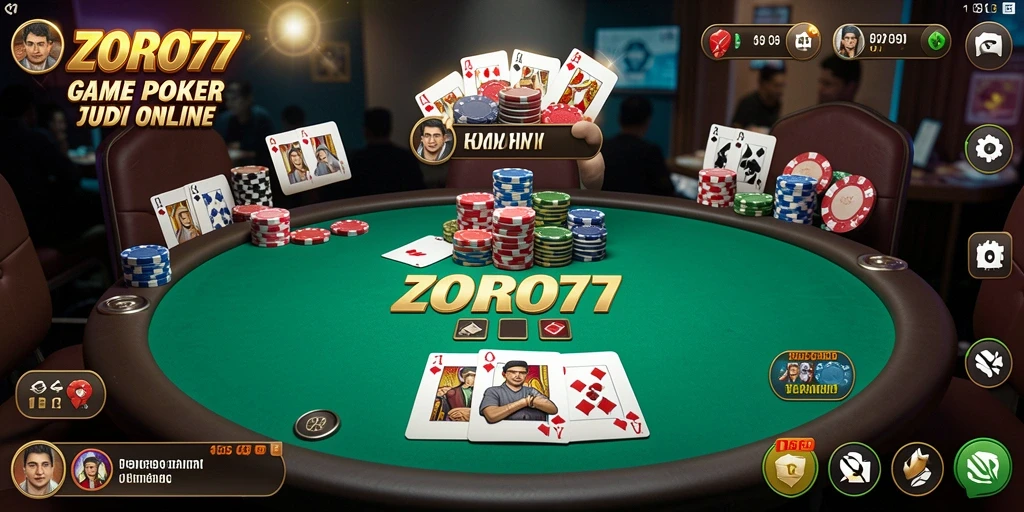 Tampilan menarik dari gameplay Poker di ZORO77 yang seru.